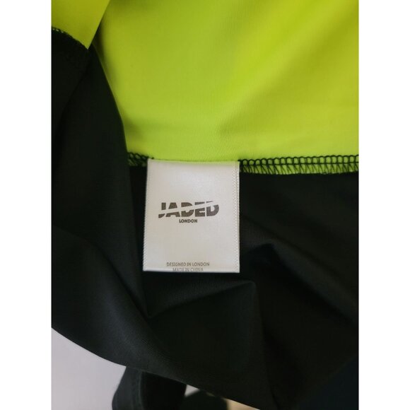 JADED LONDON Black & Neon Green Long Sleeve Bodysuit Women's Sz XS - Picture 6 of 7